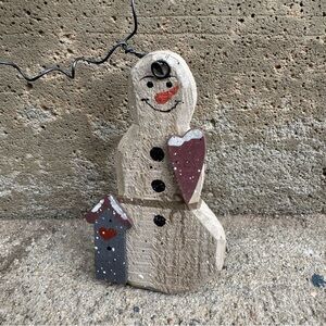 VTG‎ Rustic Snowman Holiday Hanging Decoration Longs